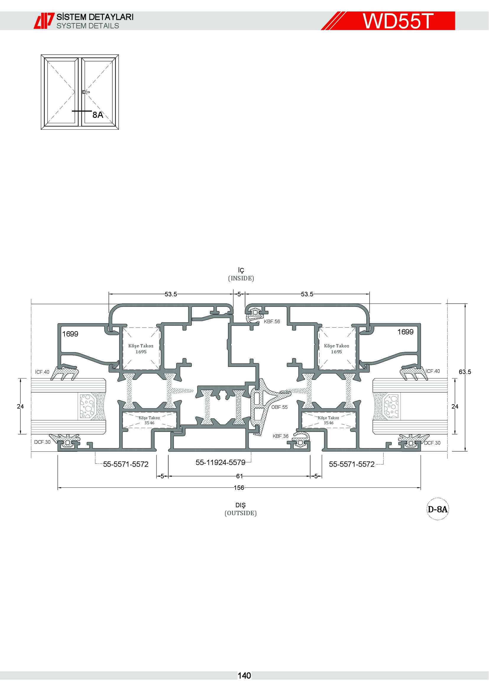 S 55 Yalıtımlı Alüminyum 72